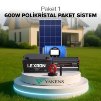 Aydınlatma-Tv Paketi Polikristalli Bağ Evi Hazır Solar (Paket 1) Lexro 